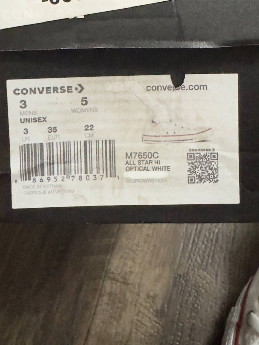 CONVERSE CHUCK TAYLOR ALL STAR CLASSIC HIGH TOP OPTICAL WHITE Men’s 3/Women’s 5 - Picture 2 of 4